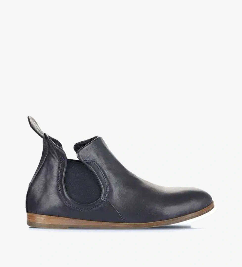 Bueno Shoes Lacivert Deri Kadın Düz Bot 01wp1602 - Görsel 1