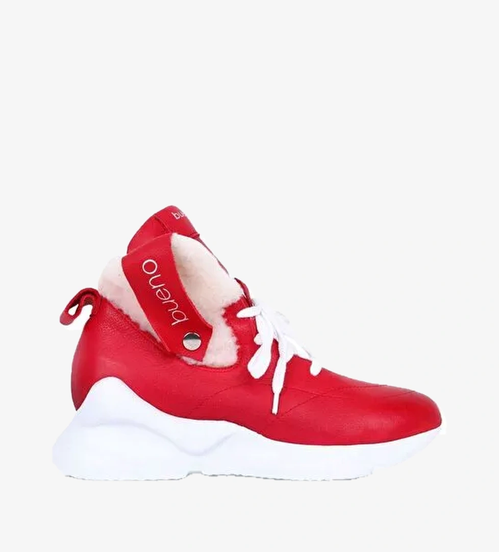Bueno Shoes Kırmızı Deri Kadın Spor Bot 01wp7903 - Görsel 1