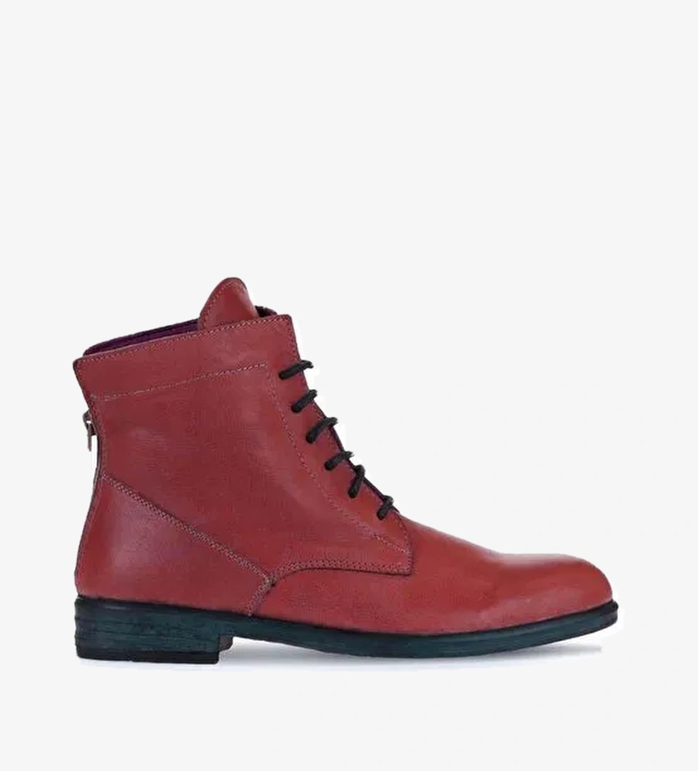 Bueno Shoes Bordo Deri Kadın Düz Bot 01wr4600 - Görsel 1