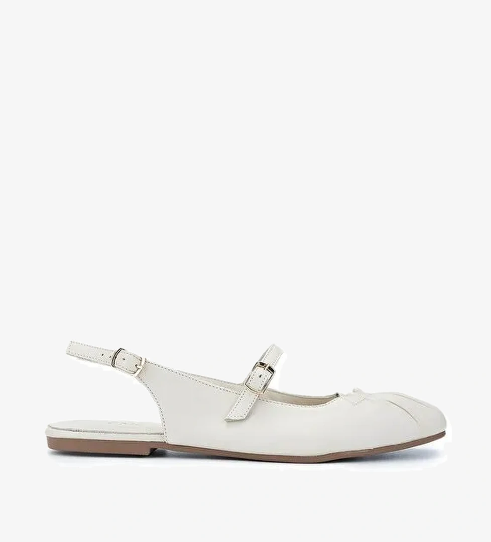 Tamer Tanca Kadın Hakiki Deri Bej Casual Ayakkabı - Görsel 1