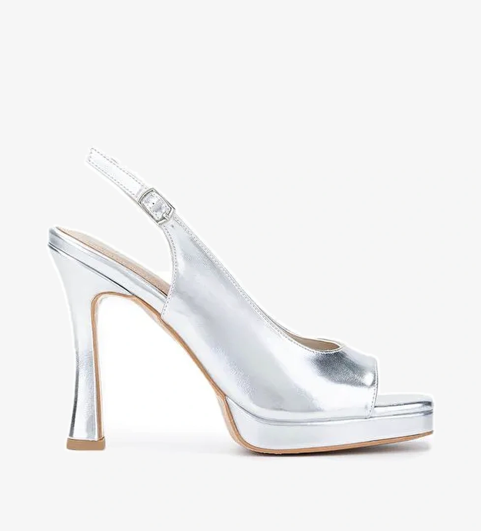 Tamer Tanca Kadın Suni Deri Lame Topuklu Ayakkabı - Görsel 1