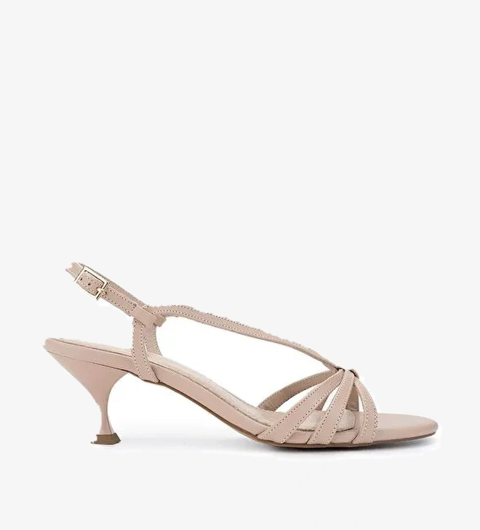 Tamer Tanca Kadın Suni Deri Bej Topuklu Ayakkabı - Görsel 1