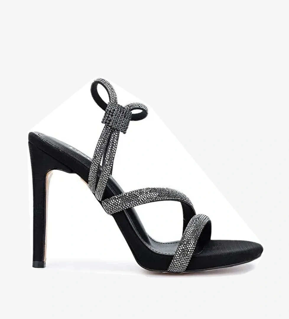 Tamer Tanca Kadın Suni Deri Siyah Abiye Ayakkabı - Görsel 1