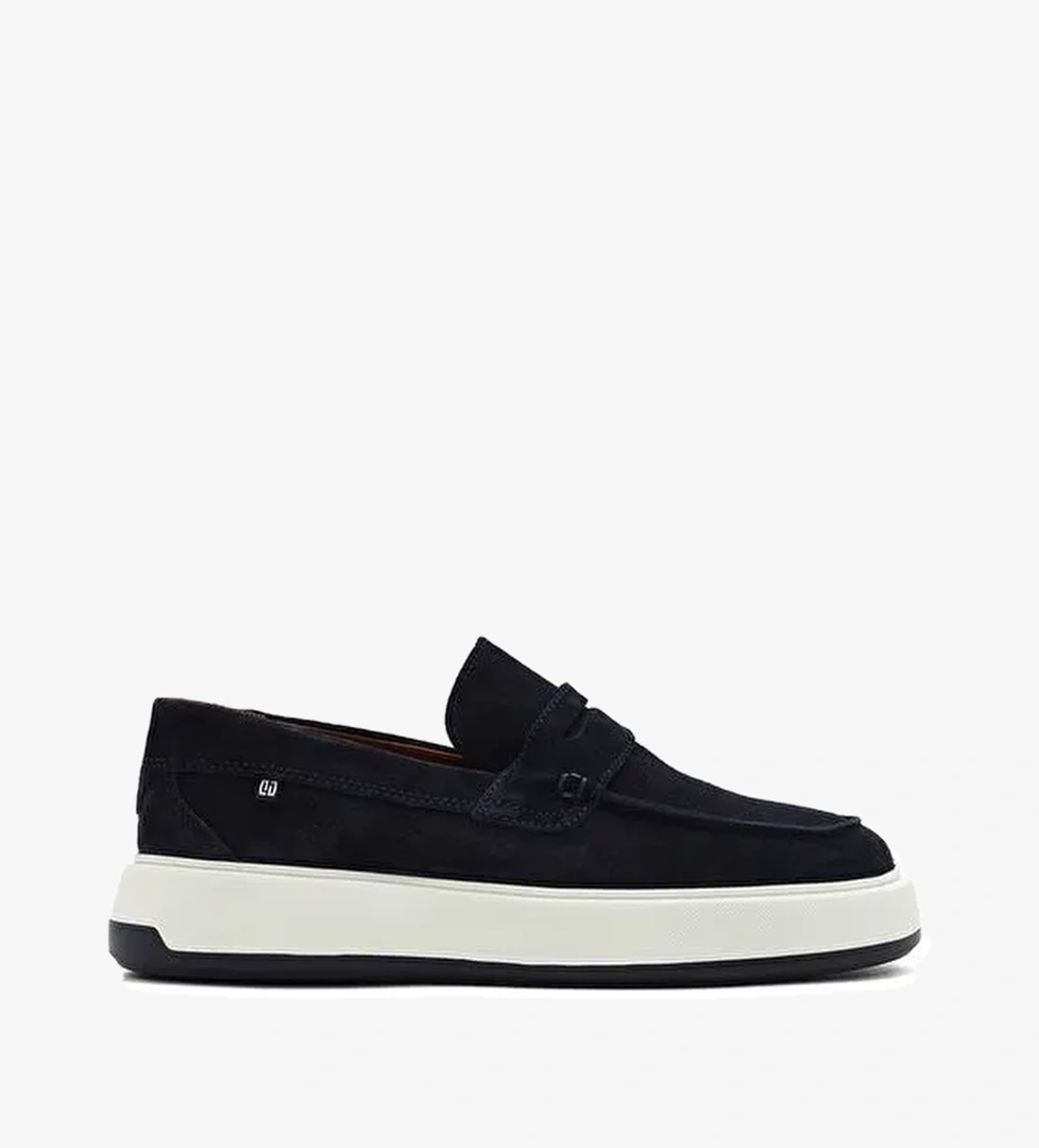 Erkek Lacivert Süet Deri Casual Loafer 25SFD707310 - Görsel 1
