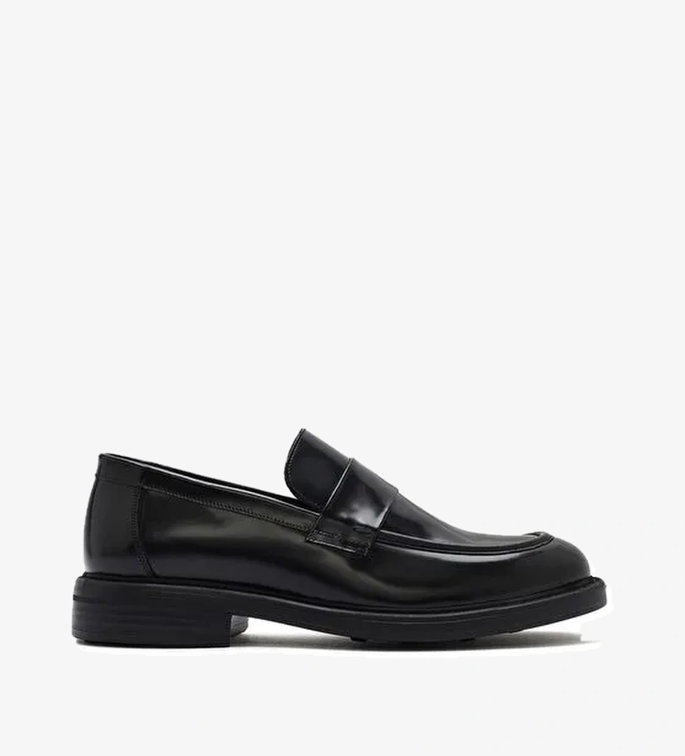 Erkek Siyah Deri Casual Loafer 25SFD751222 - Görsel 1