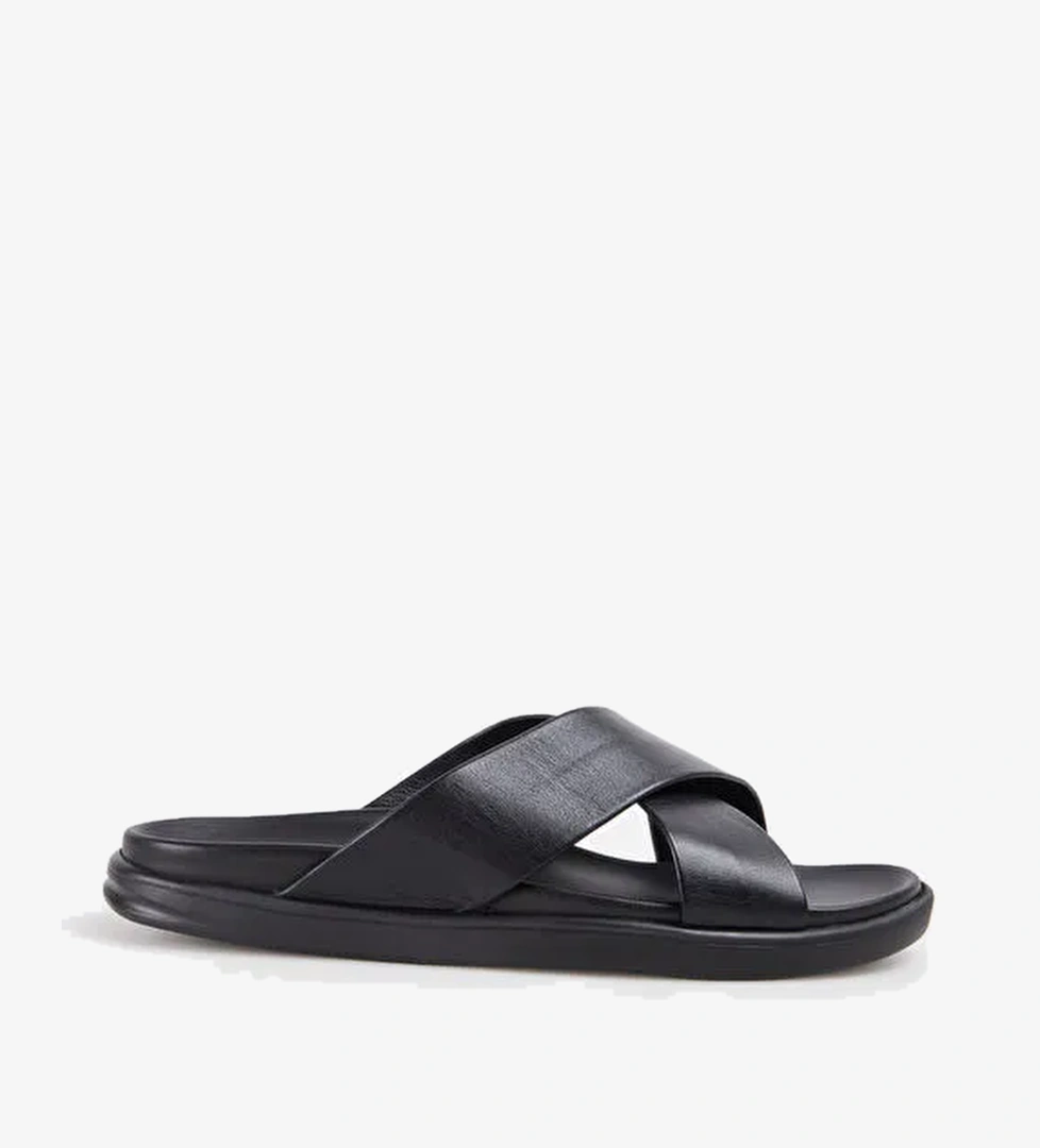 Fabrika Fabrika Siyah Erkek Deri Terlik REBEL model görseli