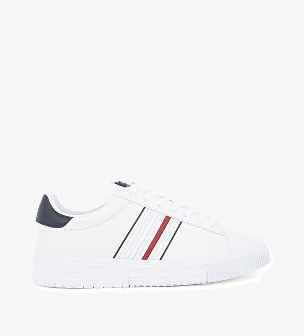 Tommy Hilfiger Beyaz Erkek Deri Sneaker MODERN CUPSOLE STRIPES LTH