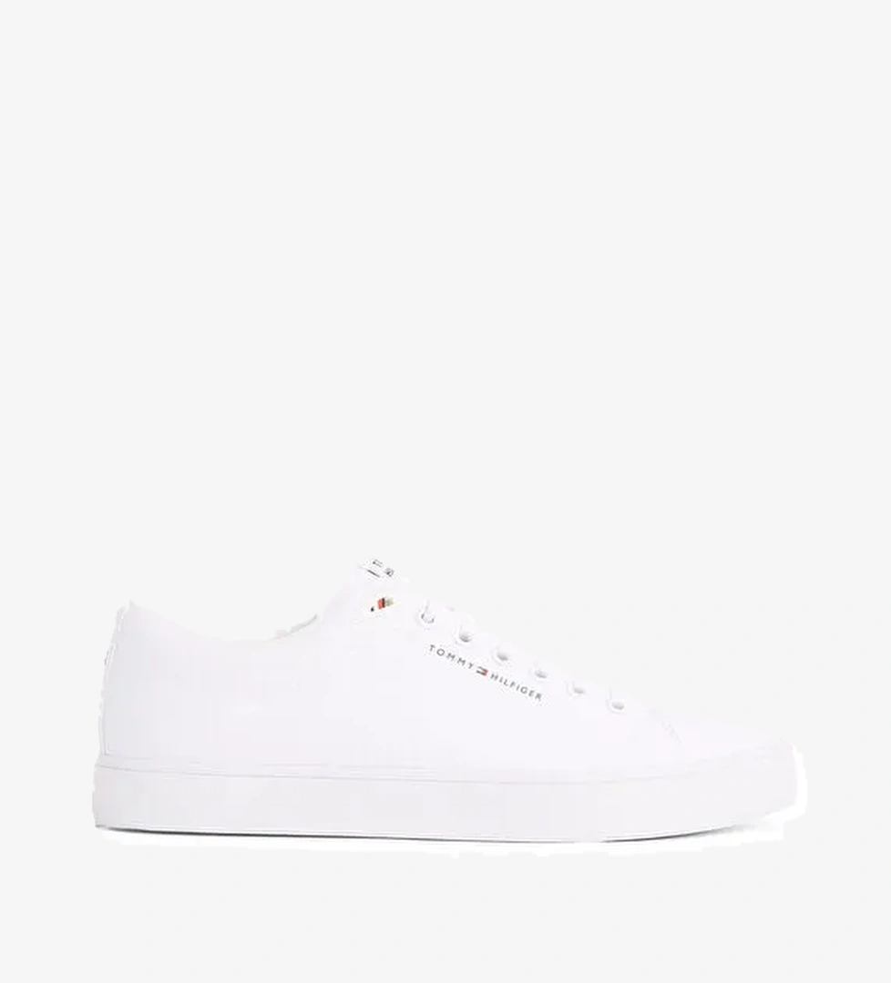 Tommy Hilfiger Beyaz Erkek Sneaker TH HI VULC LOW CORE CANVAS