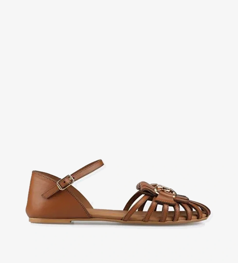 Taba Deri Kadın Günlük Ayakkabı - Görsel 1