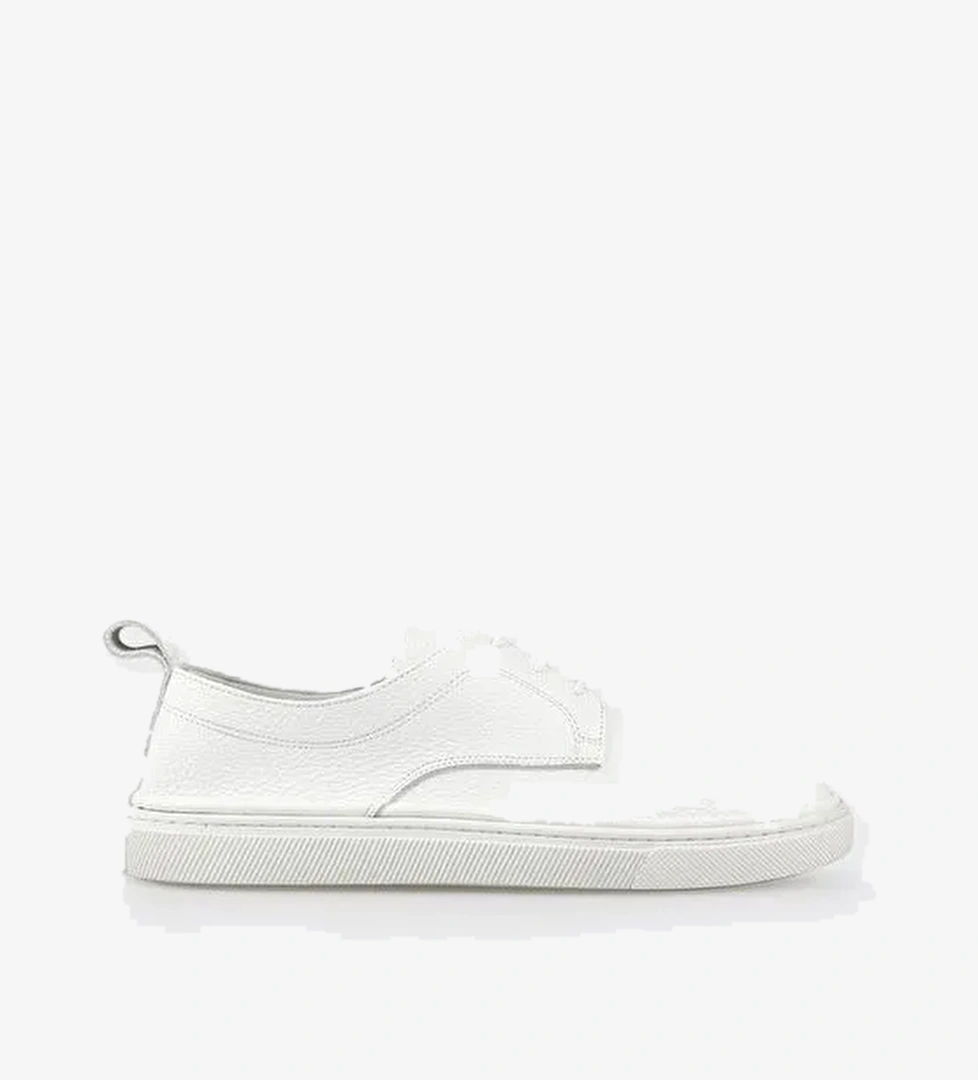 Beyaz Deri Kadın Spor Ayakkabı - Görsel 1