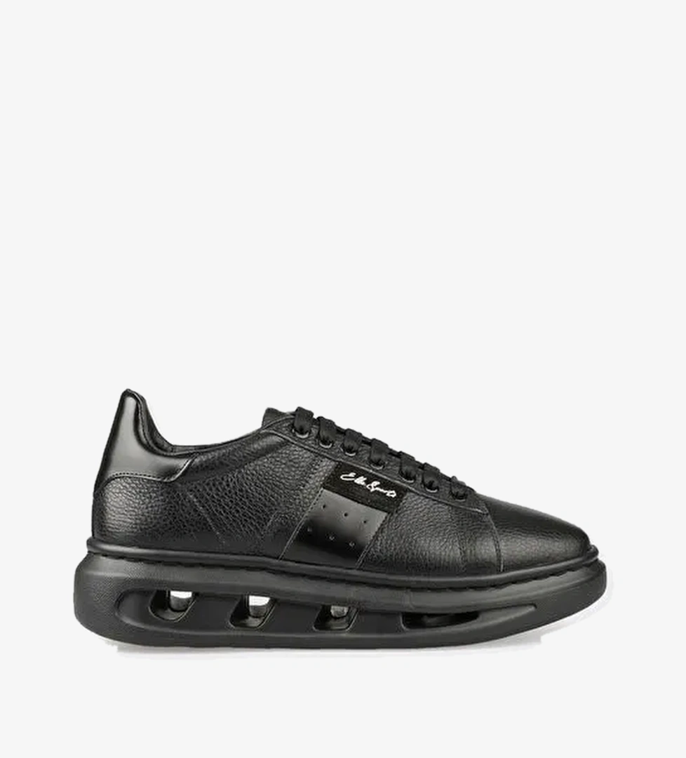 Siyah Deri Erkek Spor Ayakkabı - Görsel 1