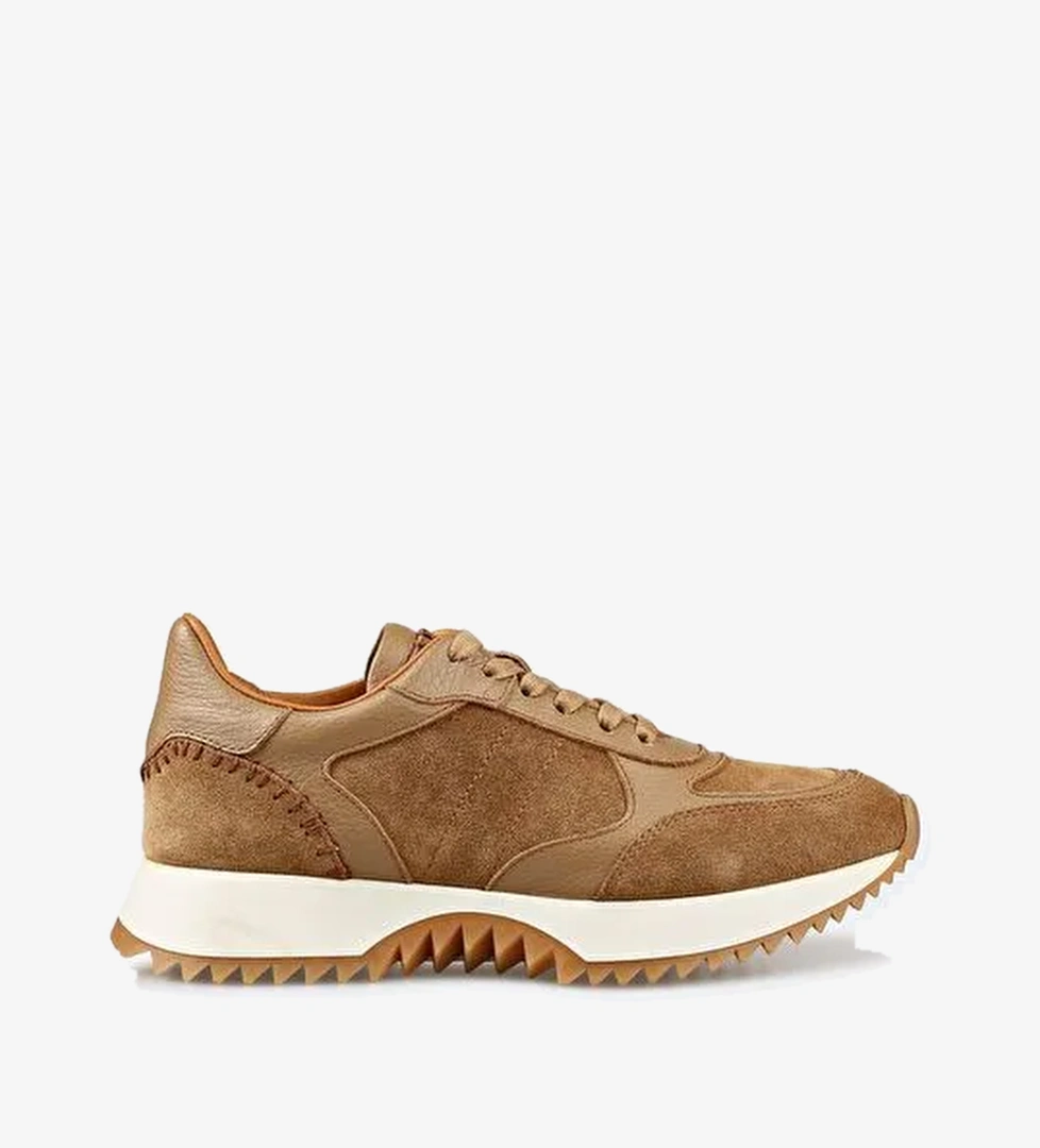 Naturel Deri Kadın Spor Ayakkabı - Görsel 1