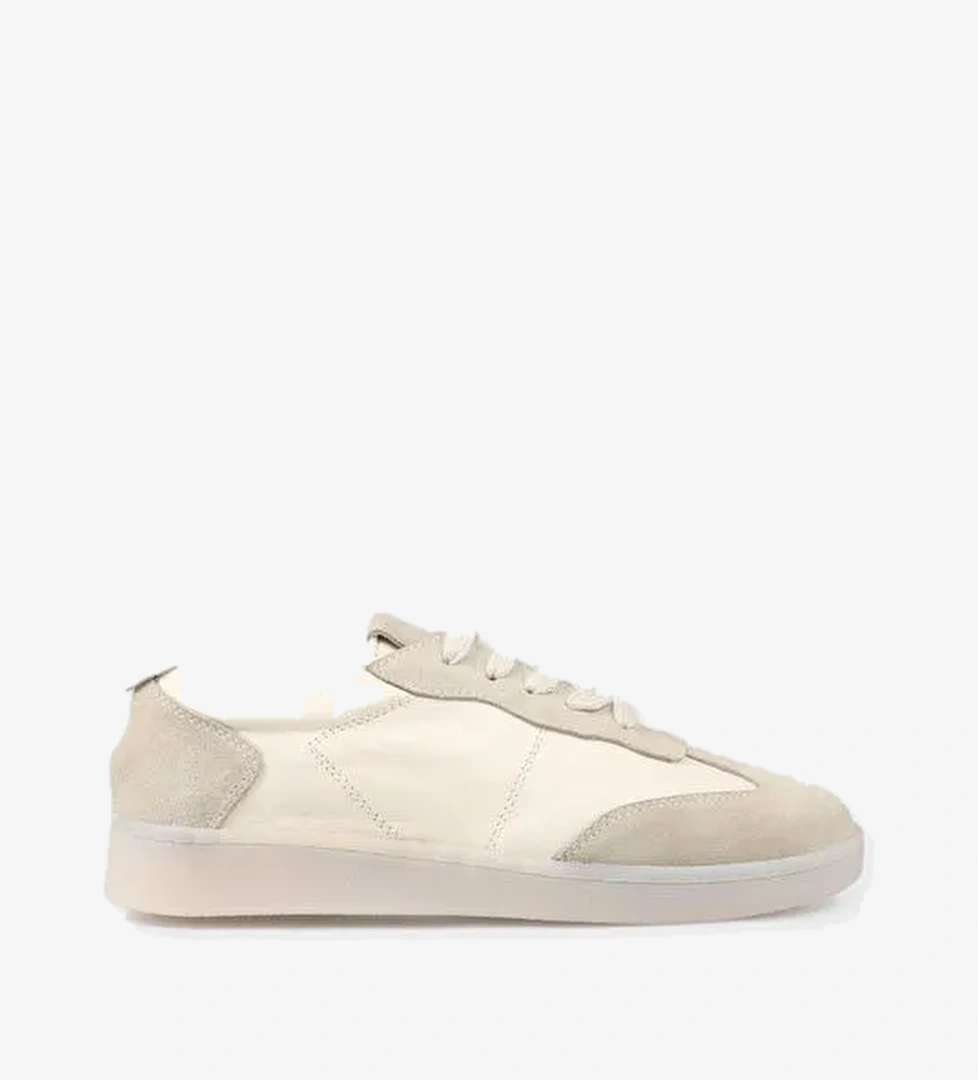 Bej Deri Kadın Spor Ayakkabı - Görsel 1