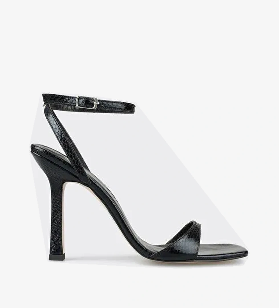 Siyah Kadın Topuklu Sandalet - Görsel 1