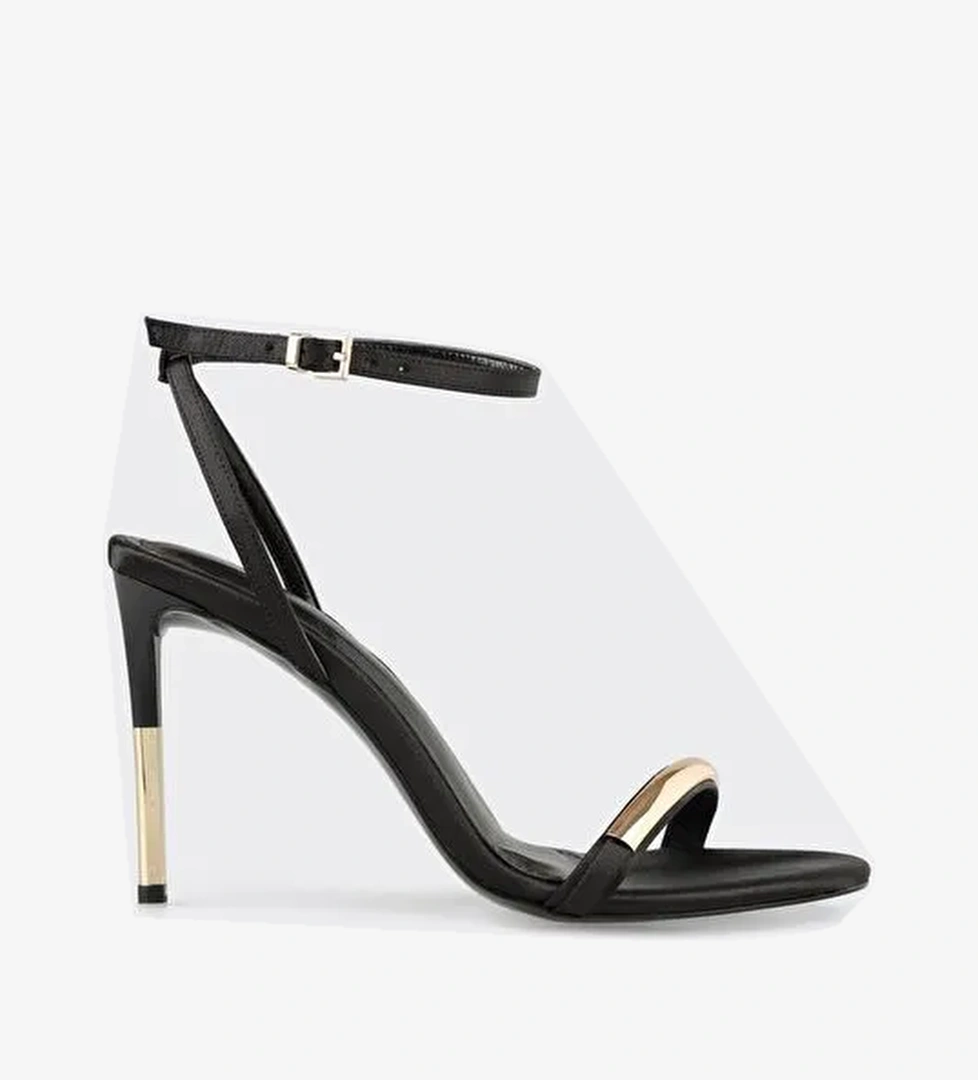 Siyah Kadın Topuklu Sandalet - Görsel 1