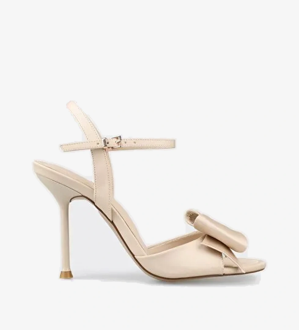 Bej Kadın Topuklu Sandalet - Görsel 1