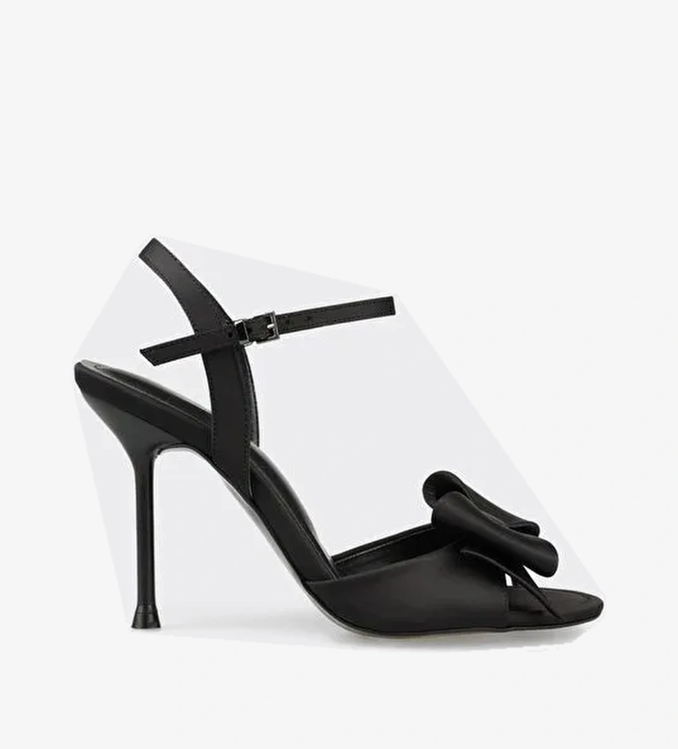 Siyah Kadın Topuklu Sandalet - Görsel 1