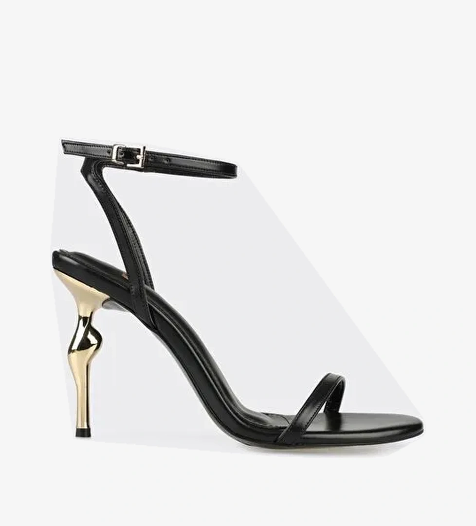Siyah Kadın Topuklu Sandalet - Görsel 1