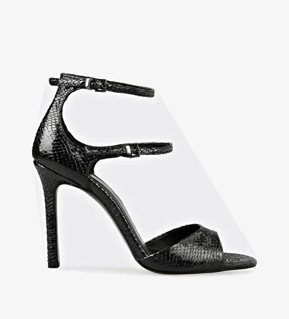 Siyah Kadın Topuklu Sandalet - Görsel 1