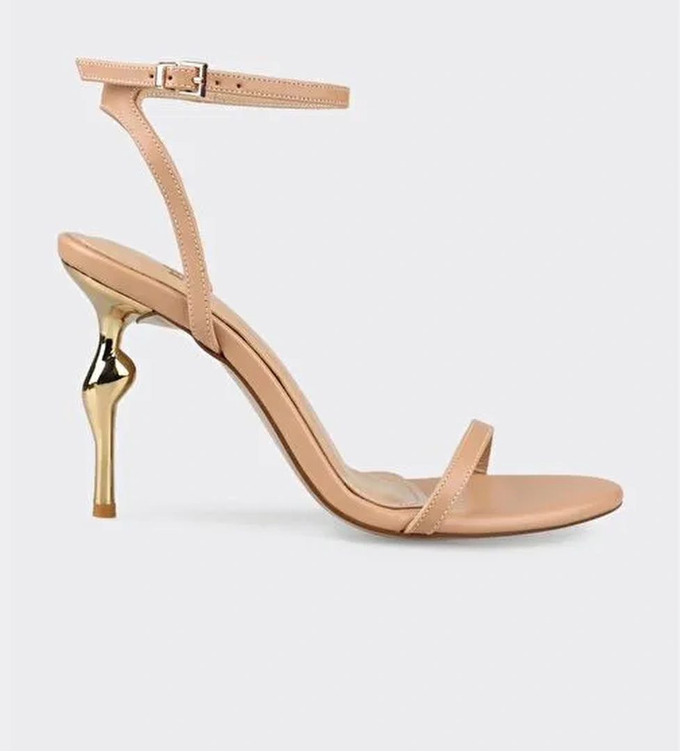 Naturel Kadın Topuklu Sandalet - Görsel 1