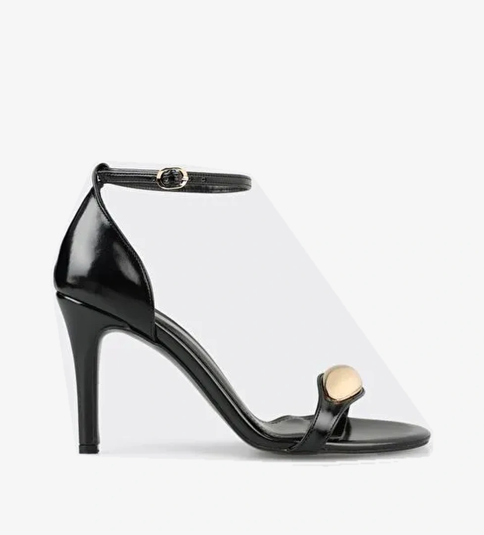 Siyah Kadın Topuklu Sandalet - Görsel 1