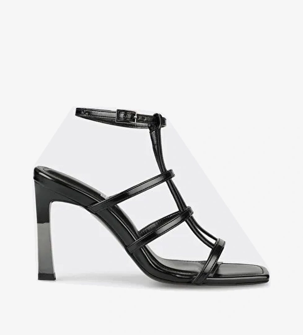 Siyah Kadın Topuklu Sandalet - Görsel 1