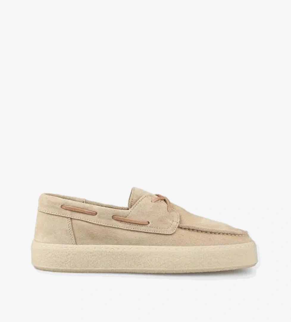 Ekru Deri Kadın Günlük Ayakkabı - Görsel 1