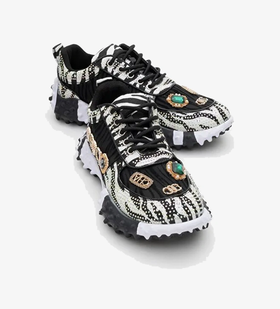 VERO Siyah Desenli Taşlı Kadın Spor Ayakkabı - Görsel 1