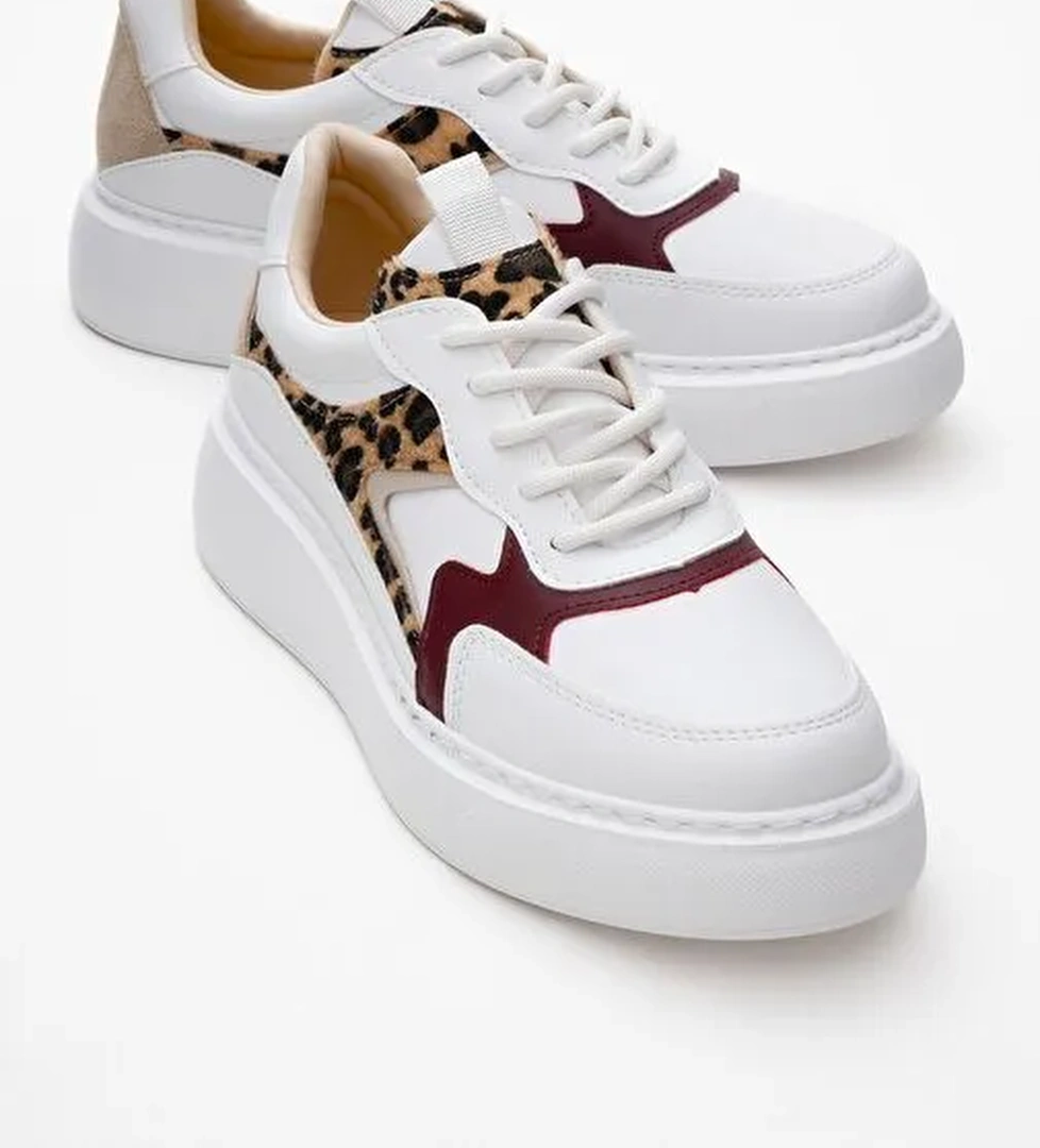 AERE Beyaz Desenli Kadın Spor Ayakkabı - Görsel 1