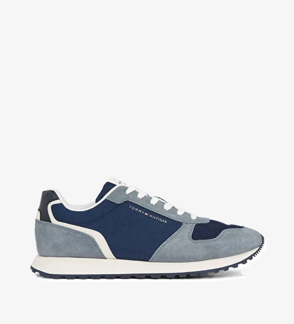 Tommy Hilfiger Lacivert Erkek Süet Sneaker RETRO RUNNER SEASONAL - Görsel 1