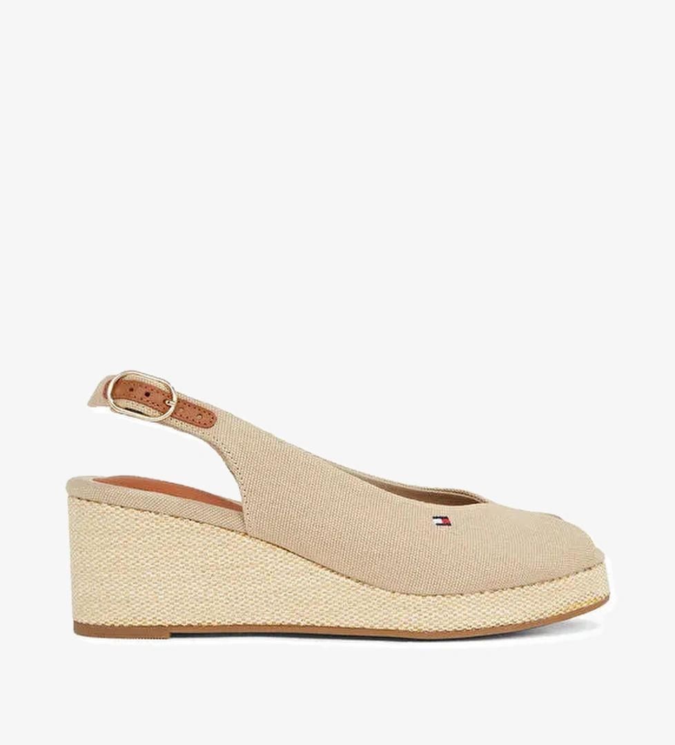 Tommy Hilfiger Bej Kadın Dolgu Topuk Ayakkabı FW0FW08595 - Görsel 1