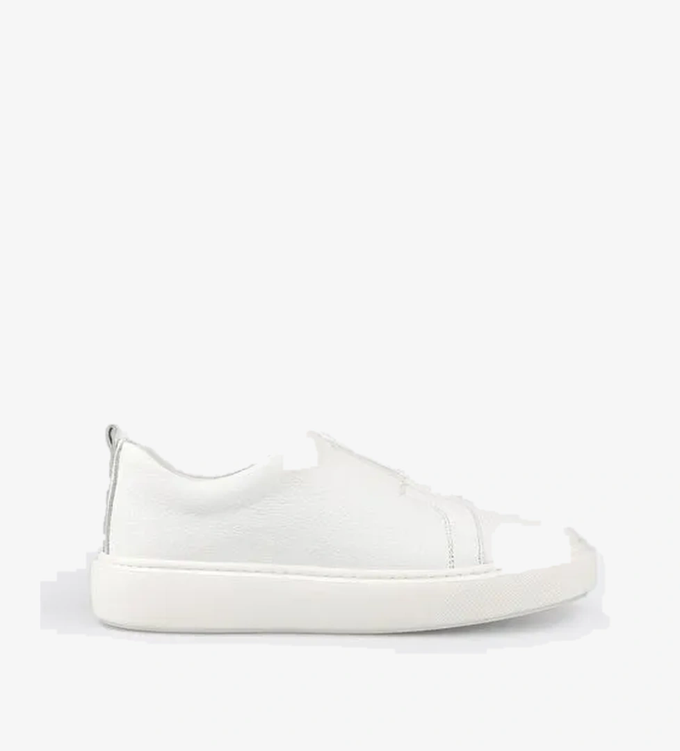 Beyaz Deri Erkek Günlük Ayakkabı - Görsel 1