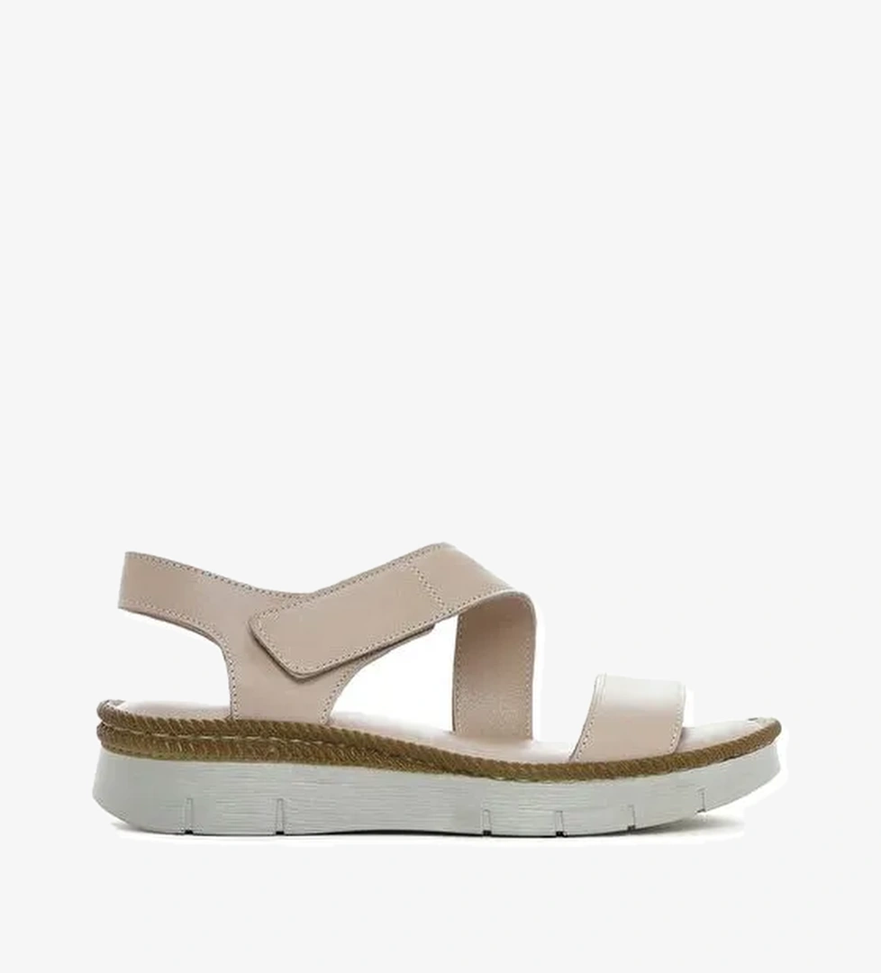 Derimod Derimod Kadın Vizon Bantlı Deri Comfort Sandalet 25SFD321218 Boyner'de! Vizon - 1. görsel