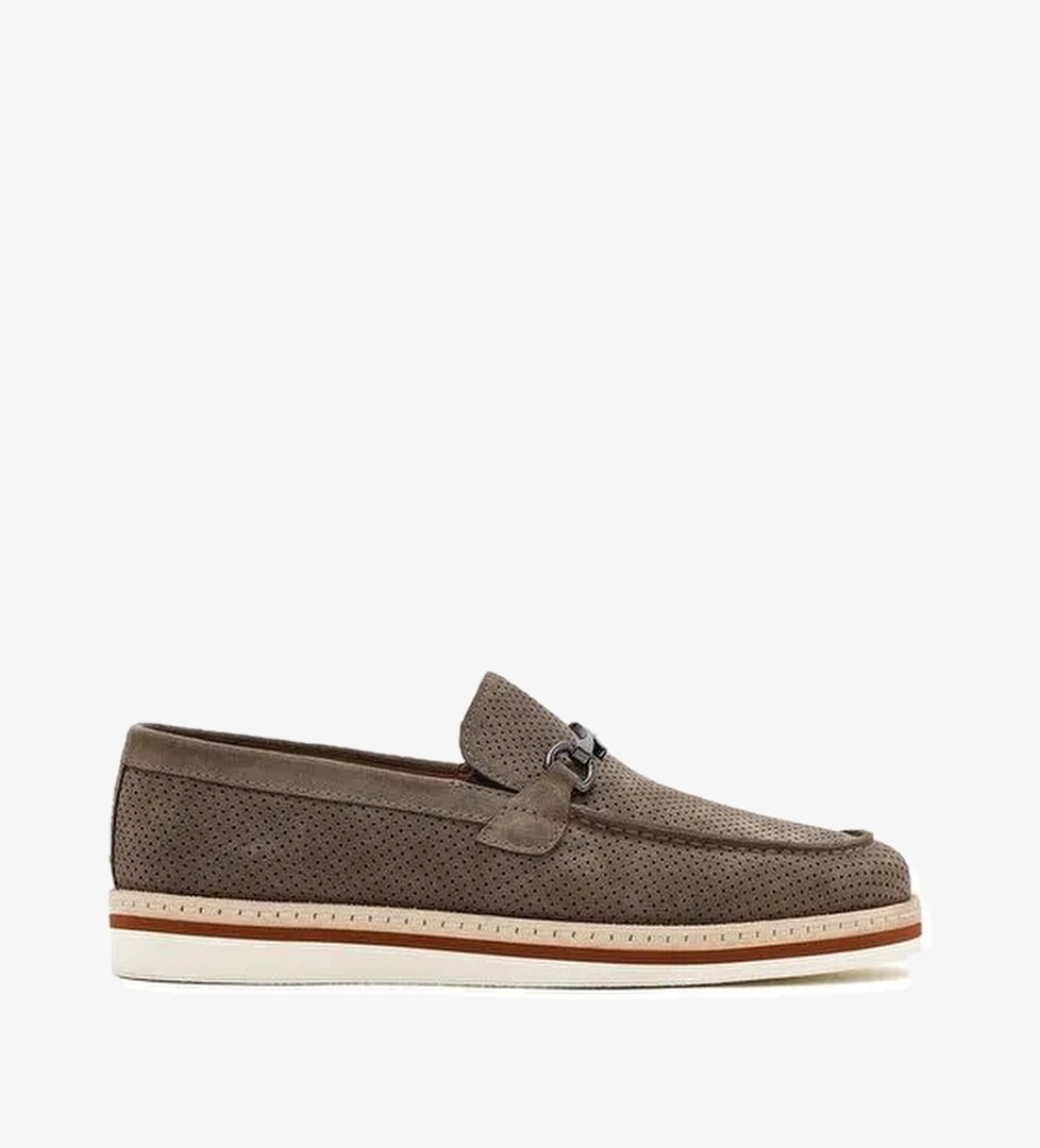Erkek Vizon Süet Deri Casual Loafer 25SFD722210 - Görsel 1