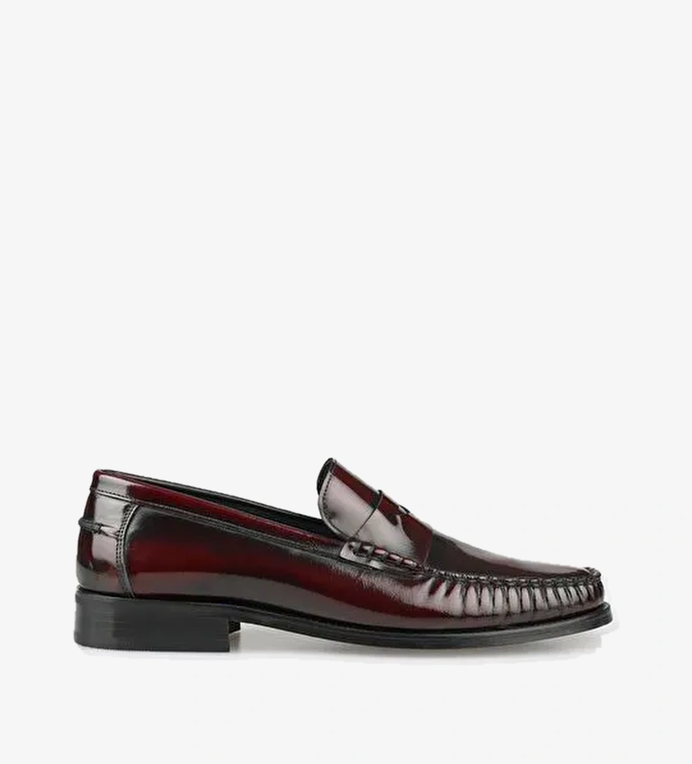 Bordo Deri Erkek Klasik Ayakkabı - Görsel 1