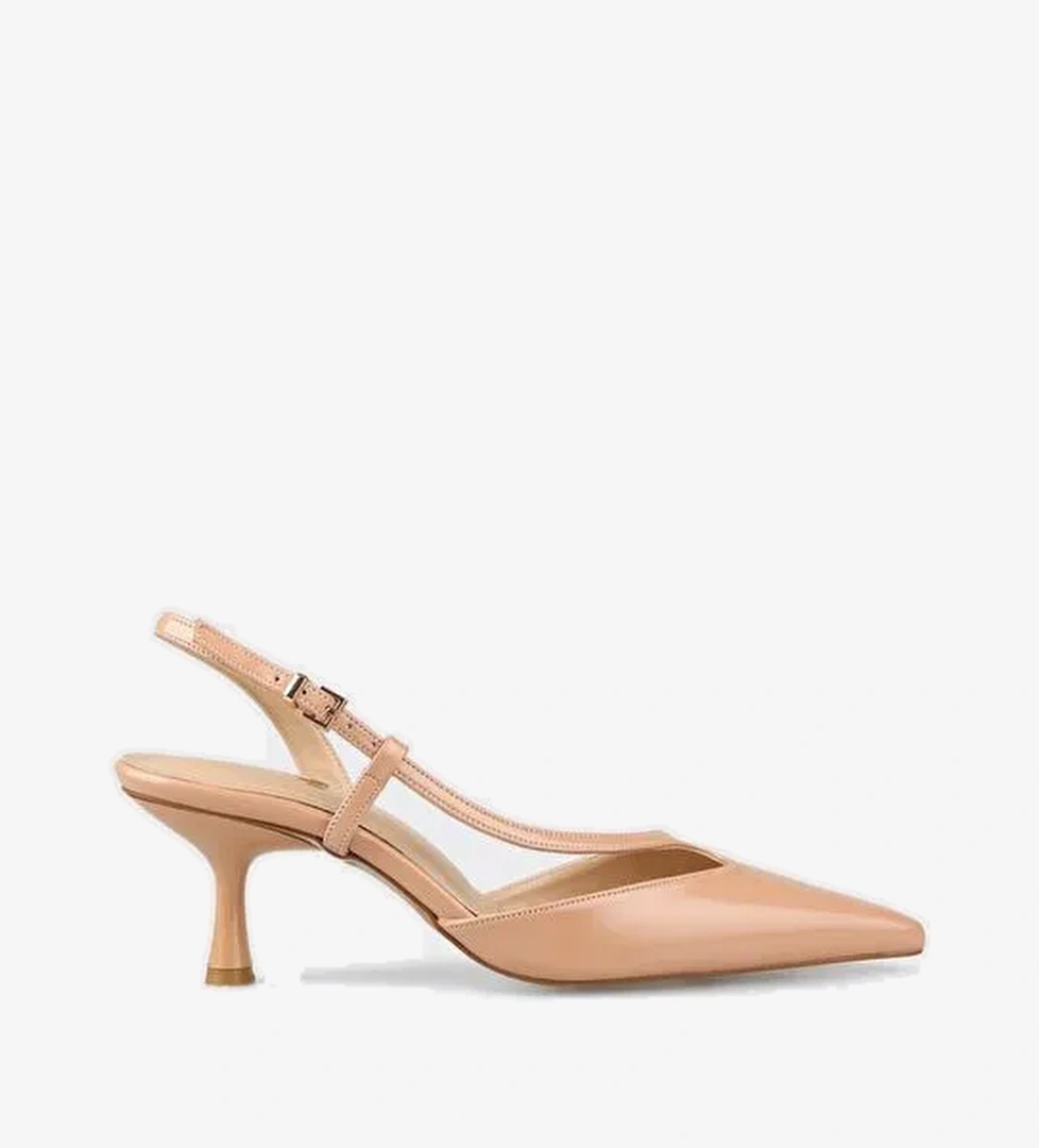 Bej Kadın Topuklu Ayakabı - Görsel 1