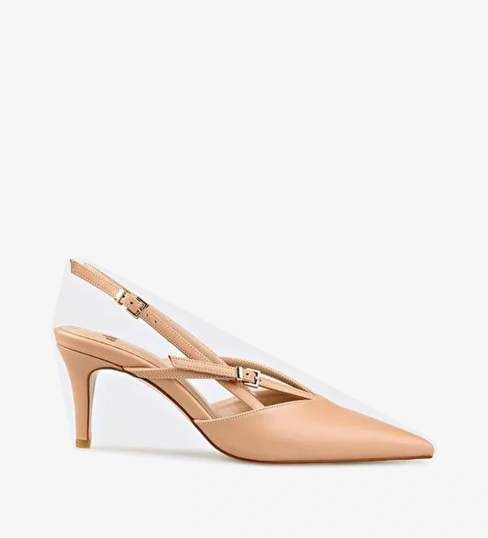 Naturel Kadın Topuklu Ayakkabı - Görsel 1