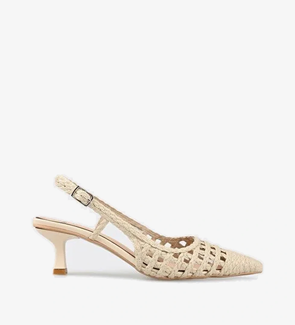 Bej Kadın Topuklu Ayakkabı - Görsel 1