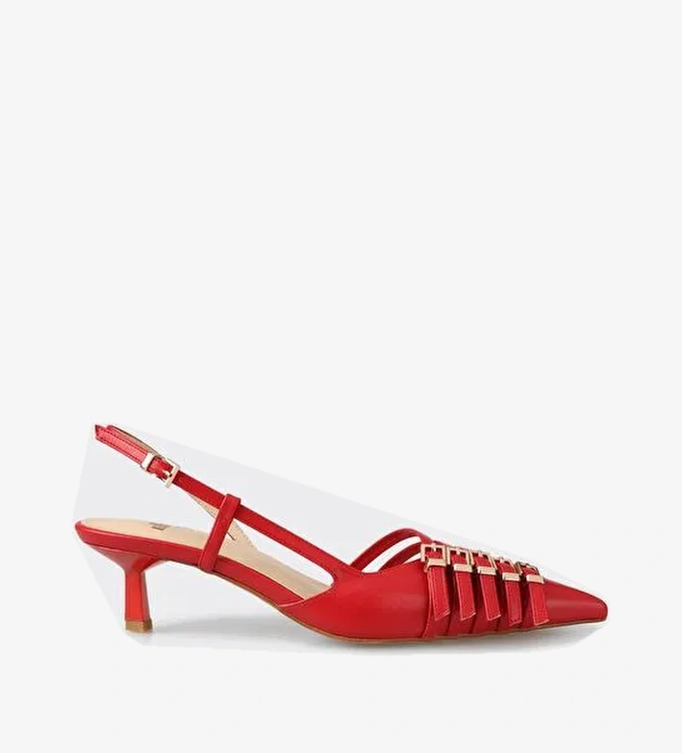 Kırmızı Kadın Topuklu Ayakkabı - Görsel 1