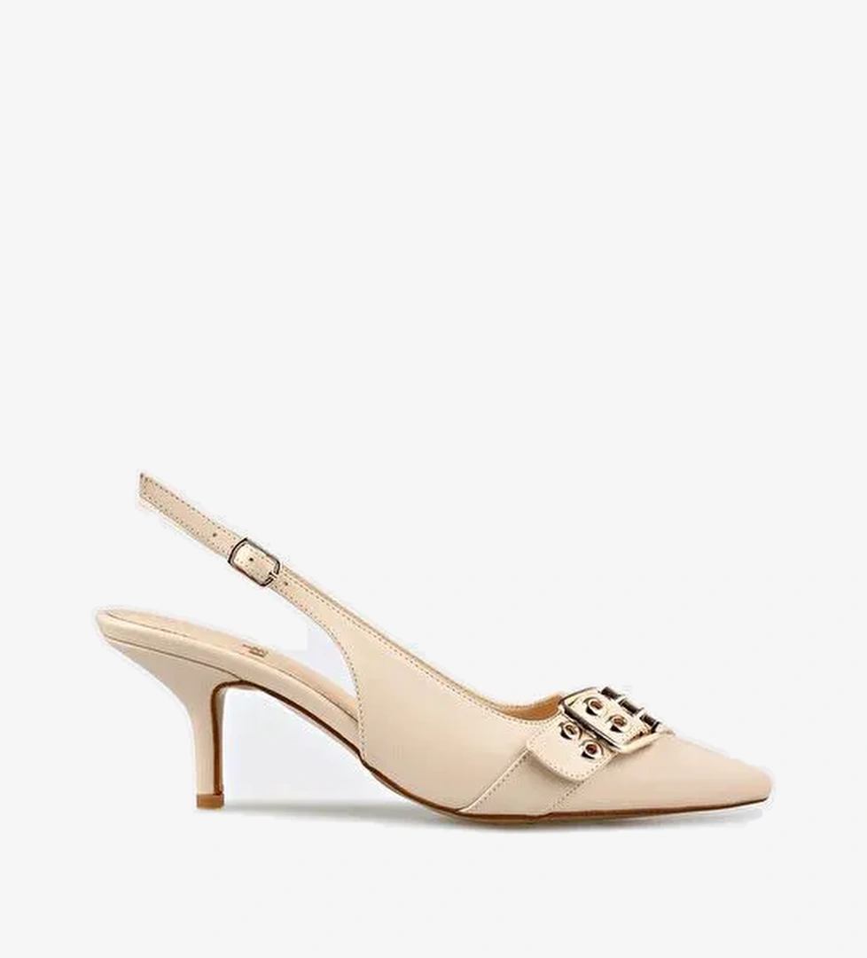 Bej Kadın Topuklu Ayakkabı - Görsel 1