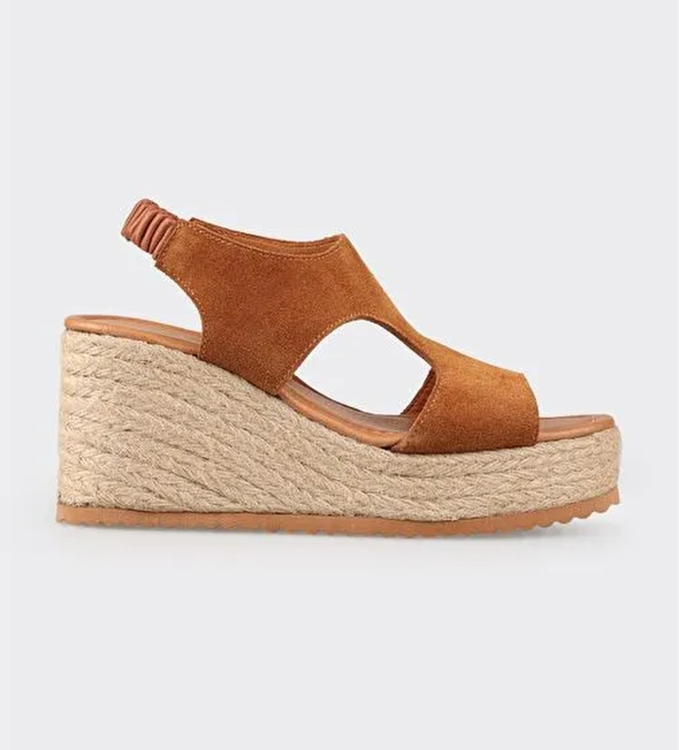 Taba Deri Kadın Espadril - Görsel 1