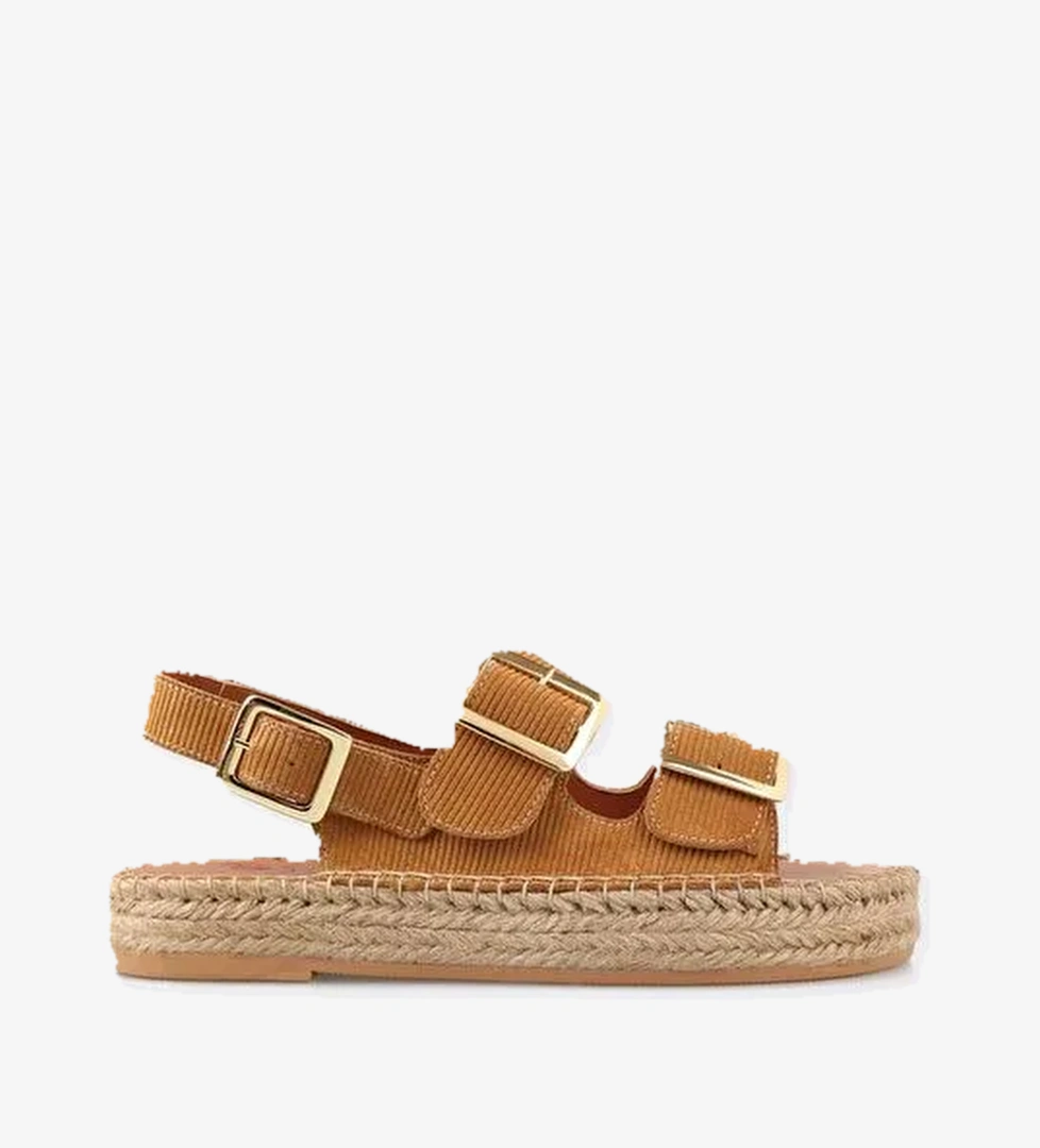 Taba Deri Kadın Espadril - Görsel 1