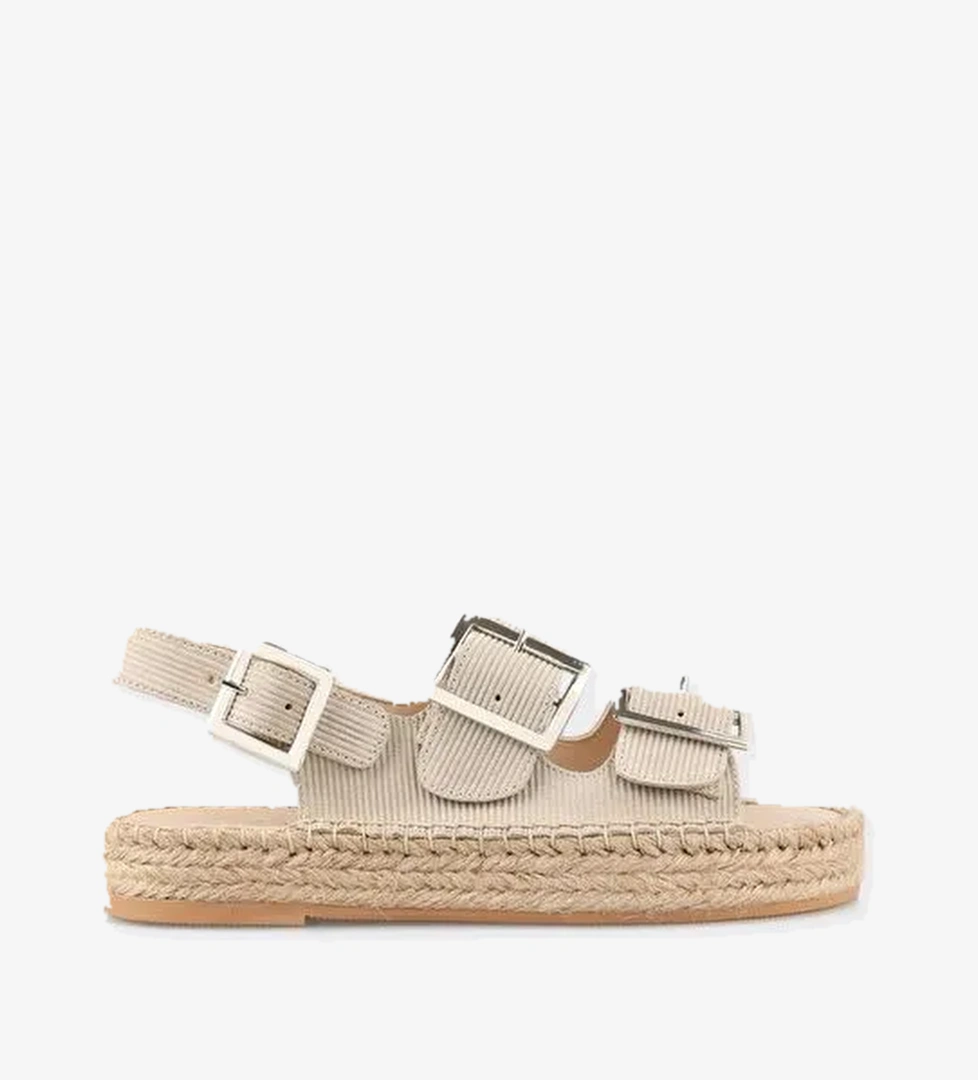 Bej Deri Kadın Espadril - Görsel 1