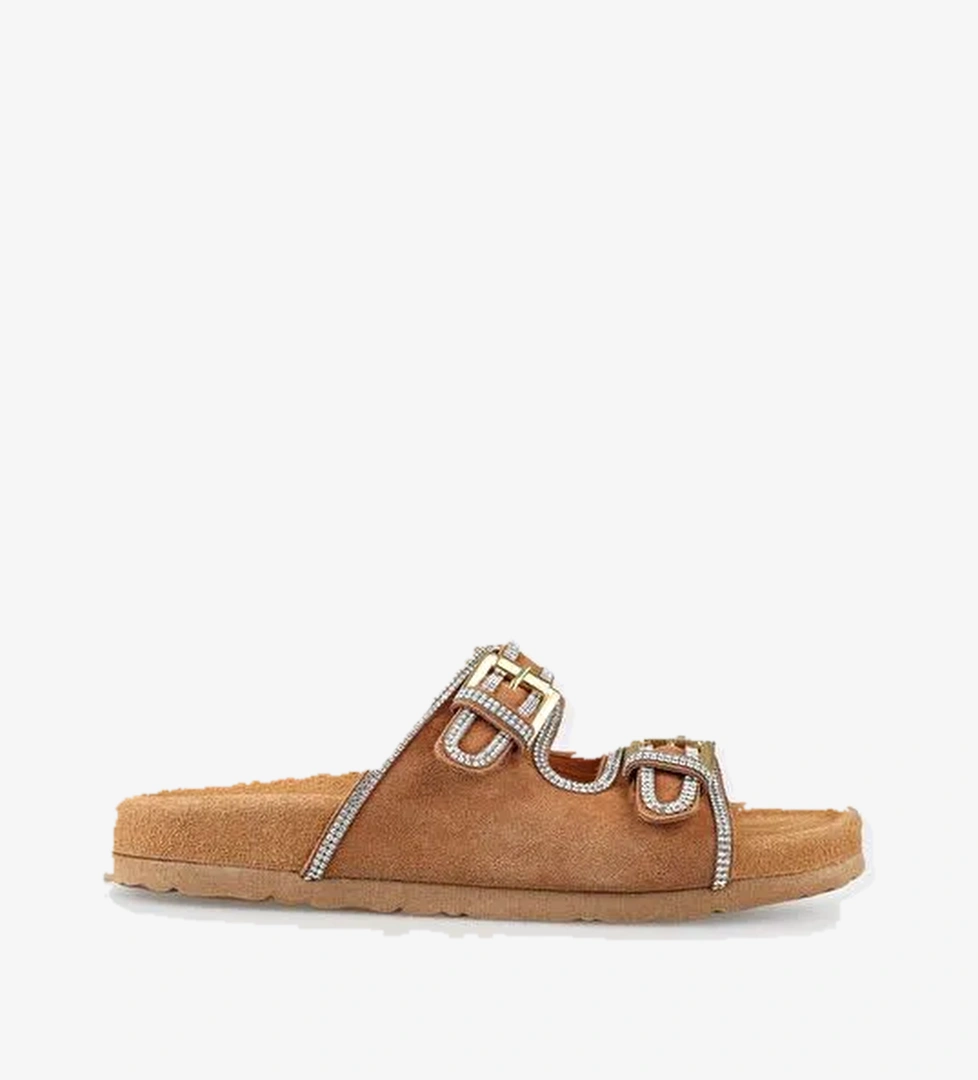 Taba Deri Kadın Terlik - Görsel 1