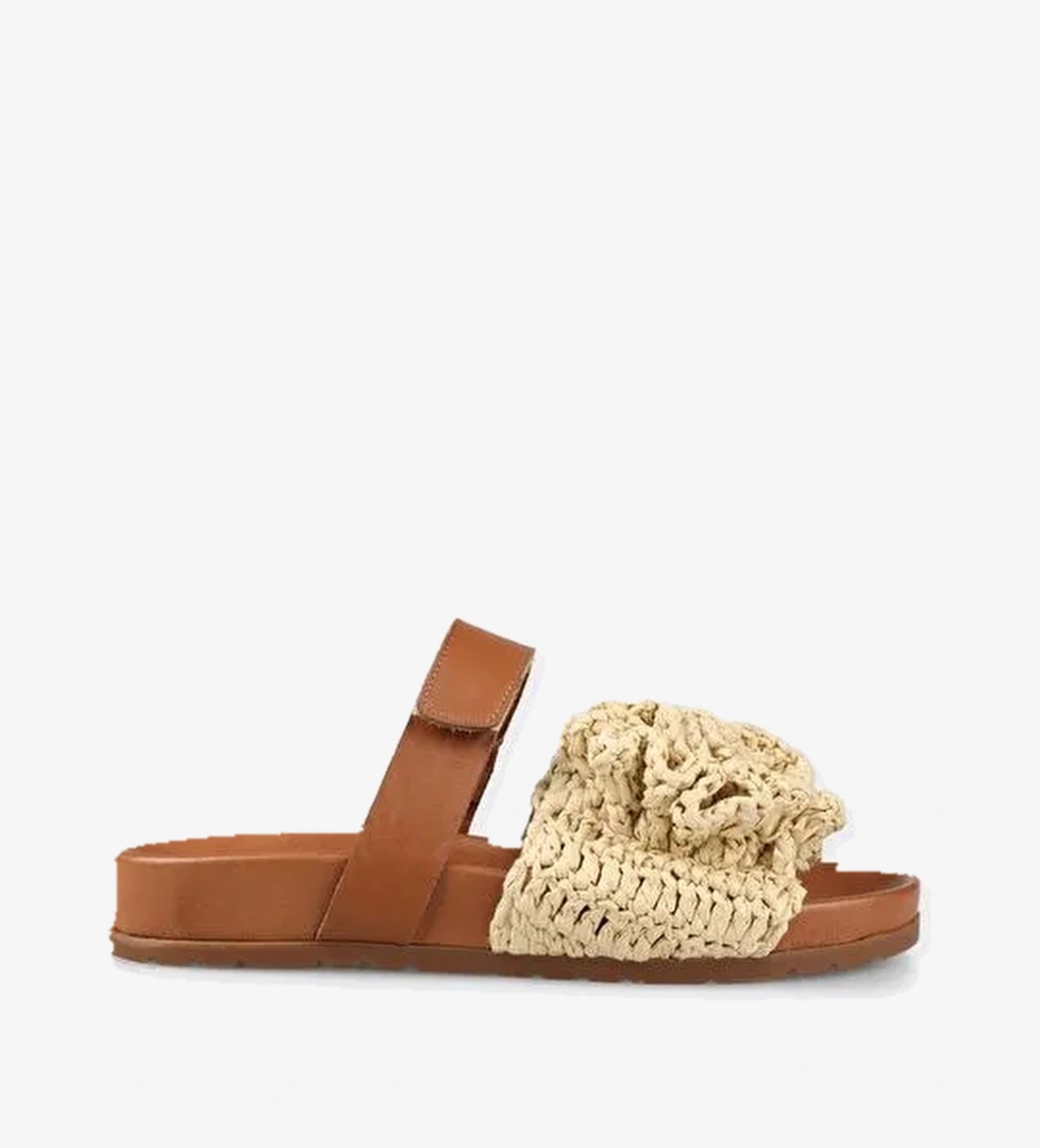 Bej Kadın Düz Terlik - Görsel 1