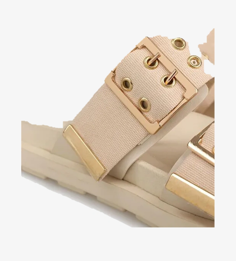 Bej Kadın Düz Terlik - Görsel 1