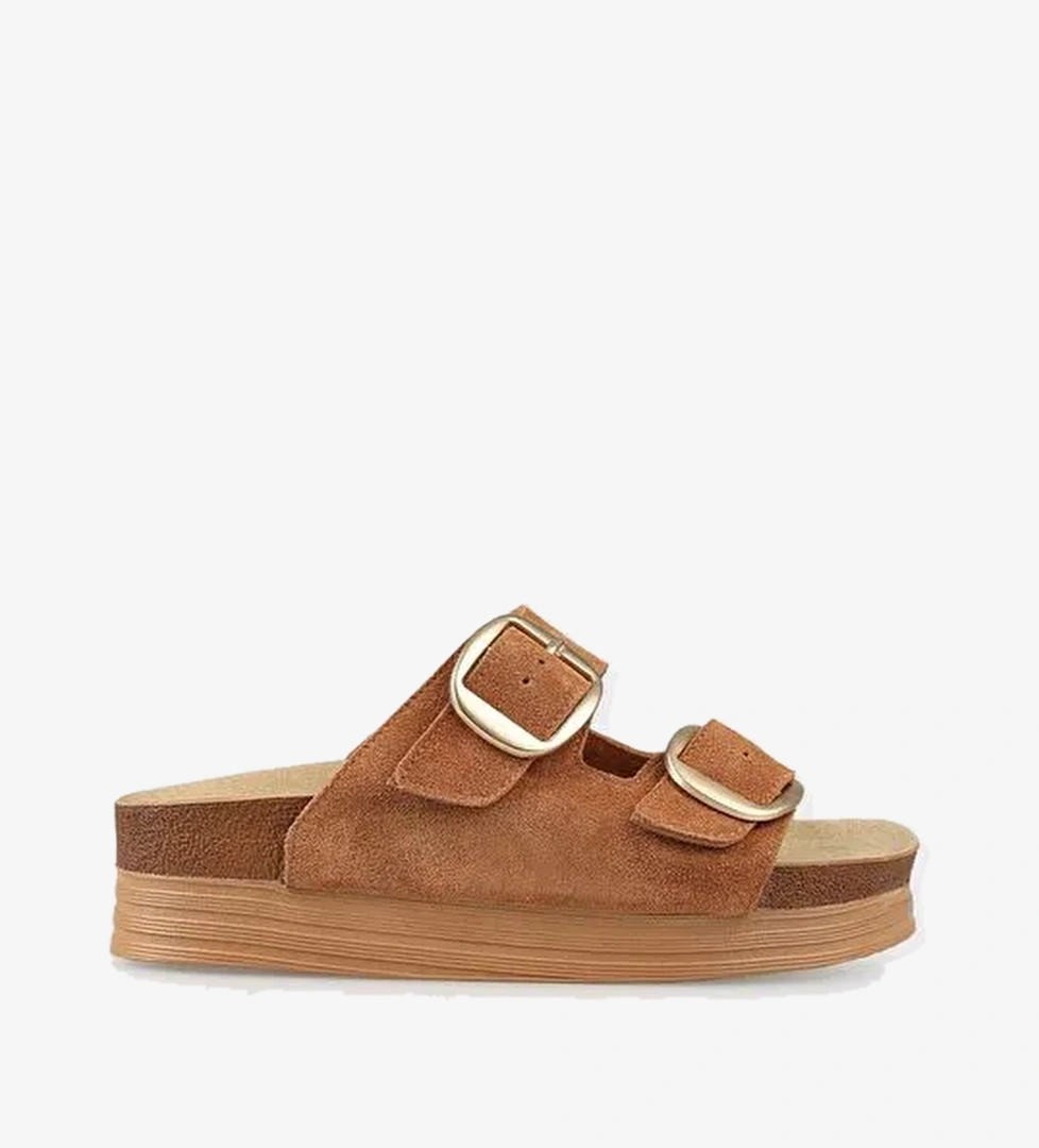 Taba Deri Kadın Terlik - Görsel 1