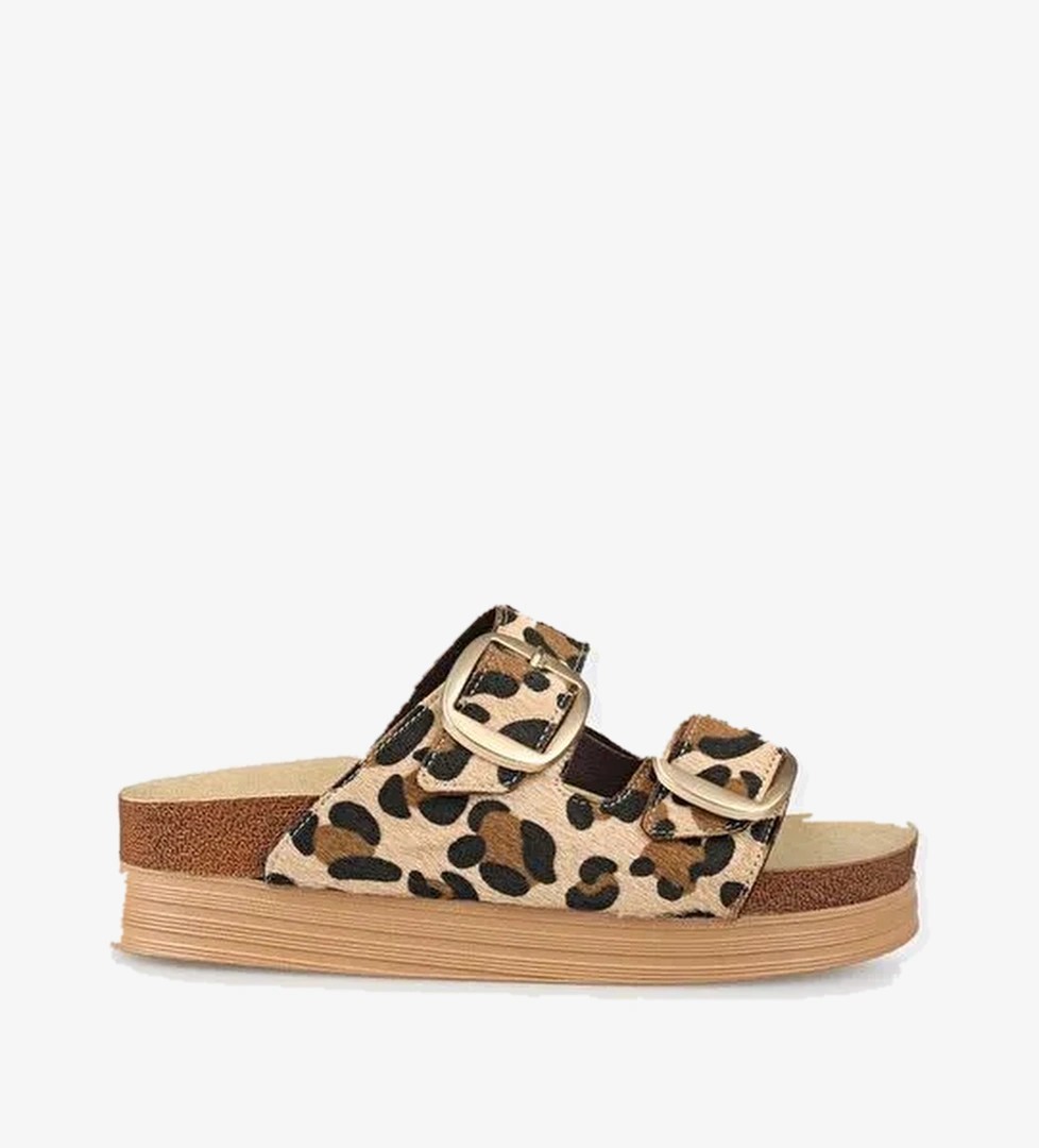 Taba Deri Kadın Terlik - Görsel 1