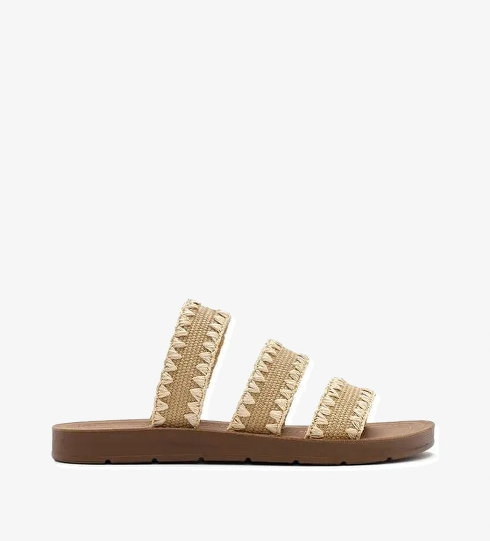 Kadın Bej Hasır Terlik 25SFE4631M7 - Görsel 1