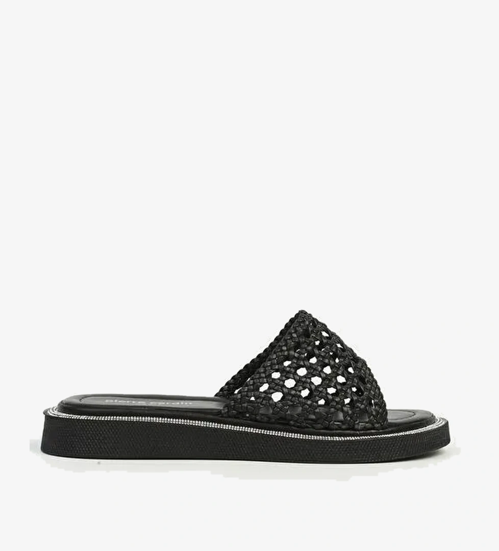 Pierre Cardin Siyah Örgü Kadın Terlik PC-7507 - Görsel 1